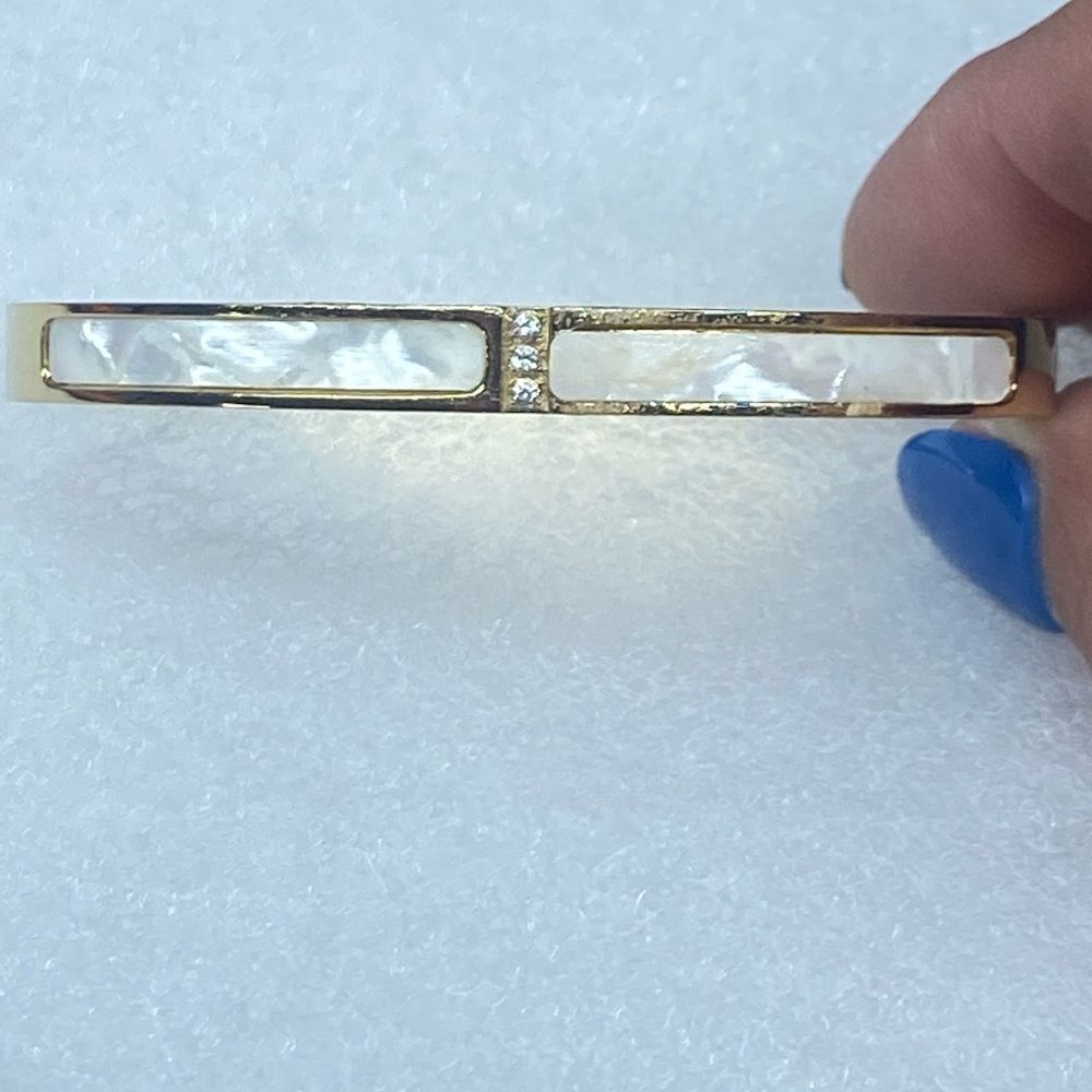 Gold and White Modern Minimalist Bracelet